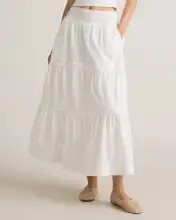 100% Organic Cotton Poplin Tiered Maxi Skirt | Quince