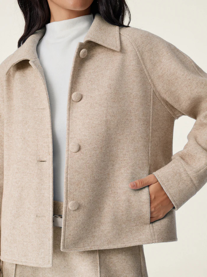 Point Collar Button Down Cropped Jacket | OGL