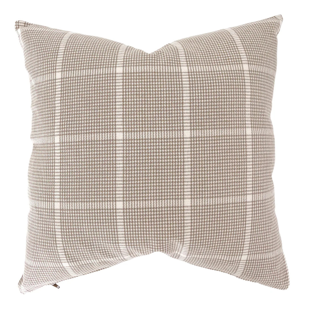 Tan Windowpane Pillow Cover | Hackner Home (US)