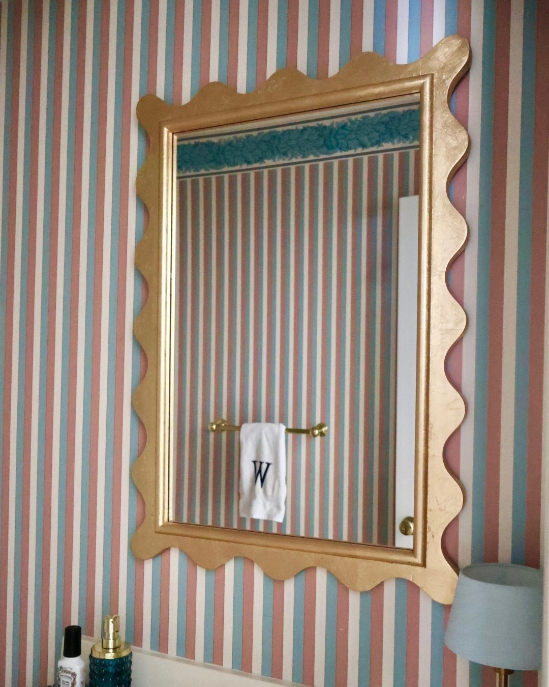 Updated our powder room with this gold mirror until we can do a full renovation! 

#LTKHome