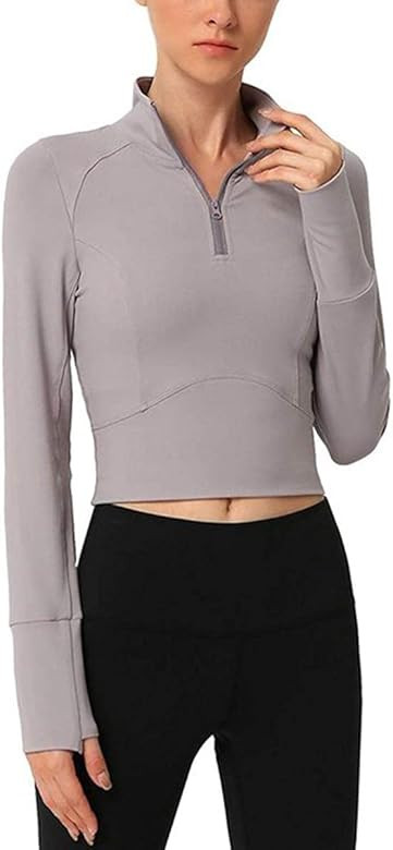 Gihuo Women's Long Sleeve Slim Fit Running Yoga Workout Shirt | Amazon (US)