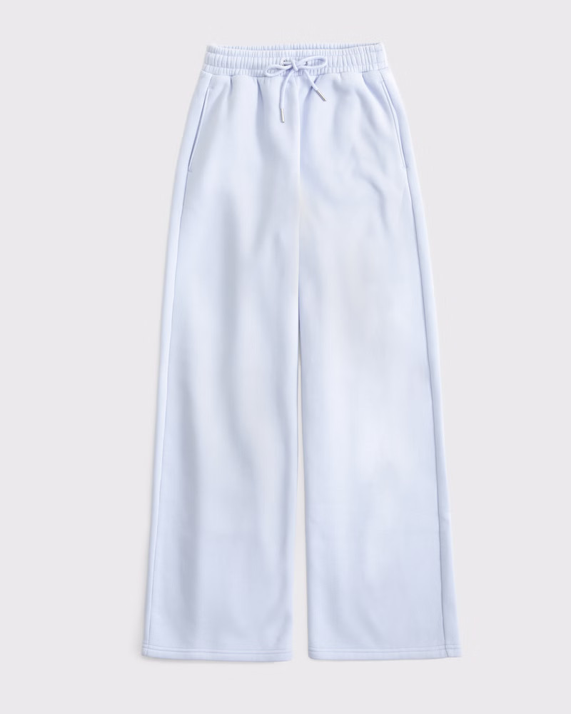 Abercrombie & Fitch Women's High Rise Wide Leg Sunday Sweatpant in Light Blue - Size XXL | Abercrombie & Fitch (US)