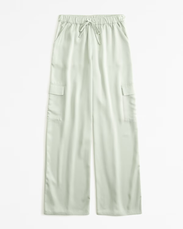 Women's Lounge Satin Wide Leg Pant | Women's Matching Sets | Abercrombie.com | Abercrombie & Fitch (US)