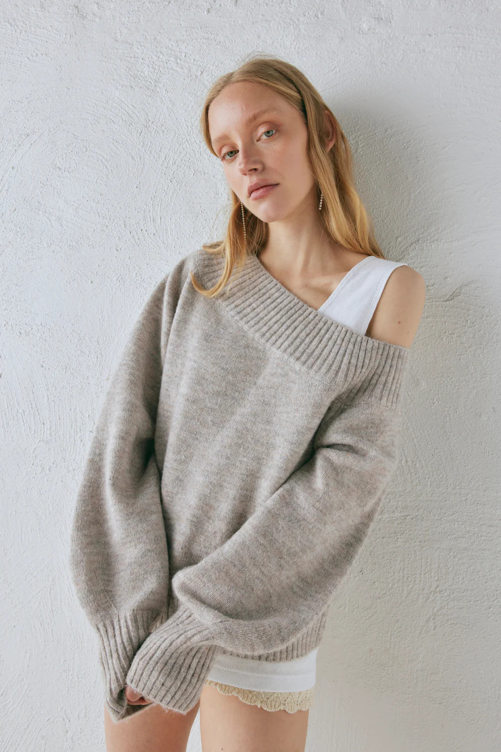 Alma Knit Jumper Grey Marle | VRG Grl