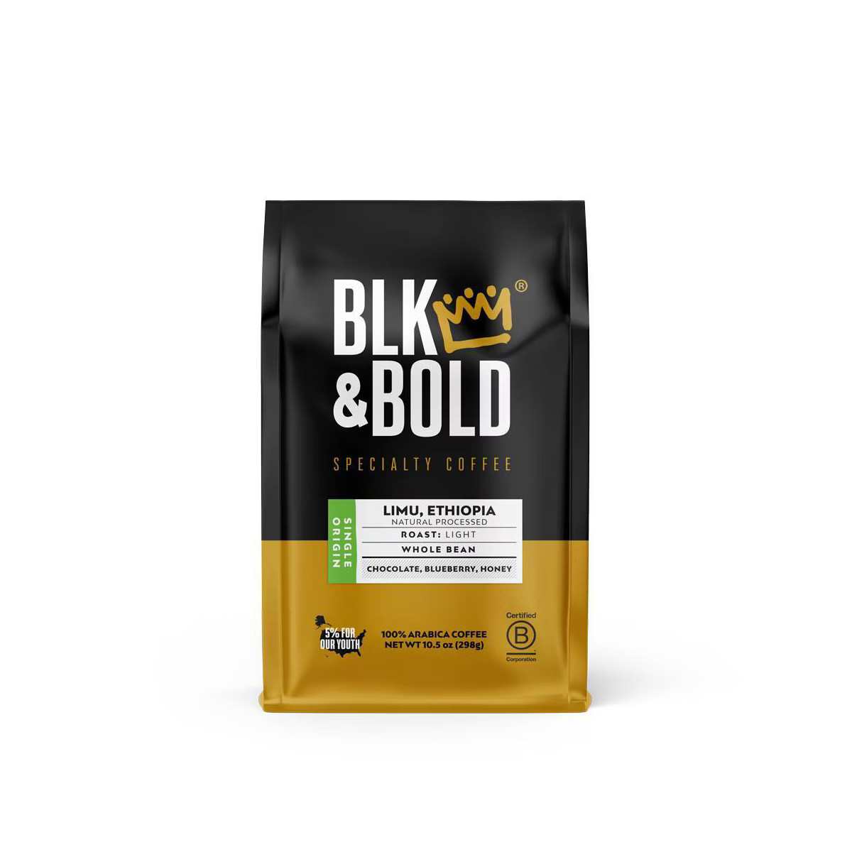 BLK & Bold Limu Ethiopia Natural Processed, Light Roast Whole Bean - 10.5oz | Target