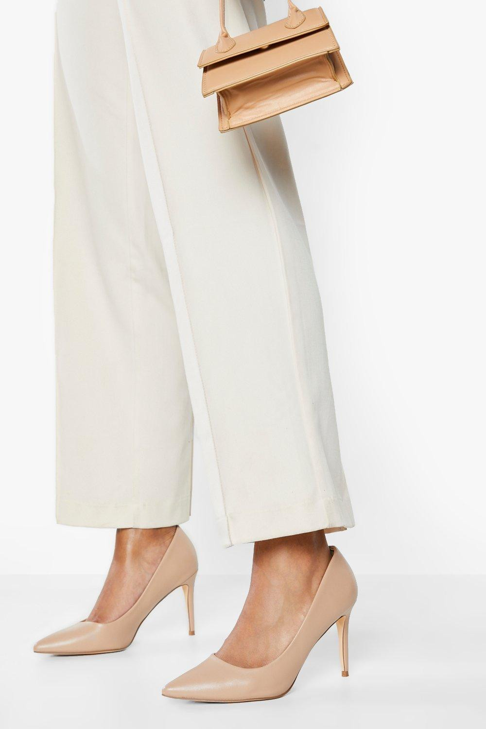 Womens Basic Stiletto Court Shoes - Beige - 7 | Boohoo.com (US & CA)