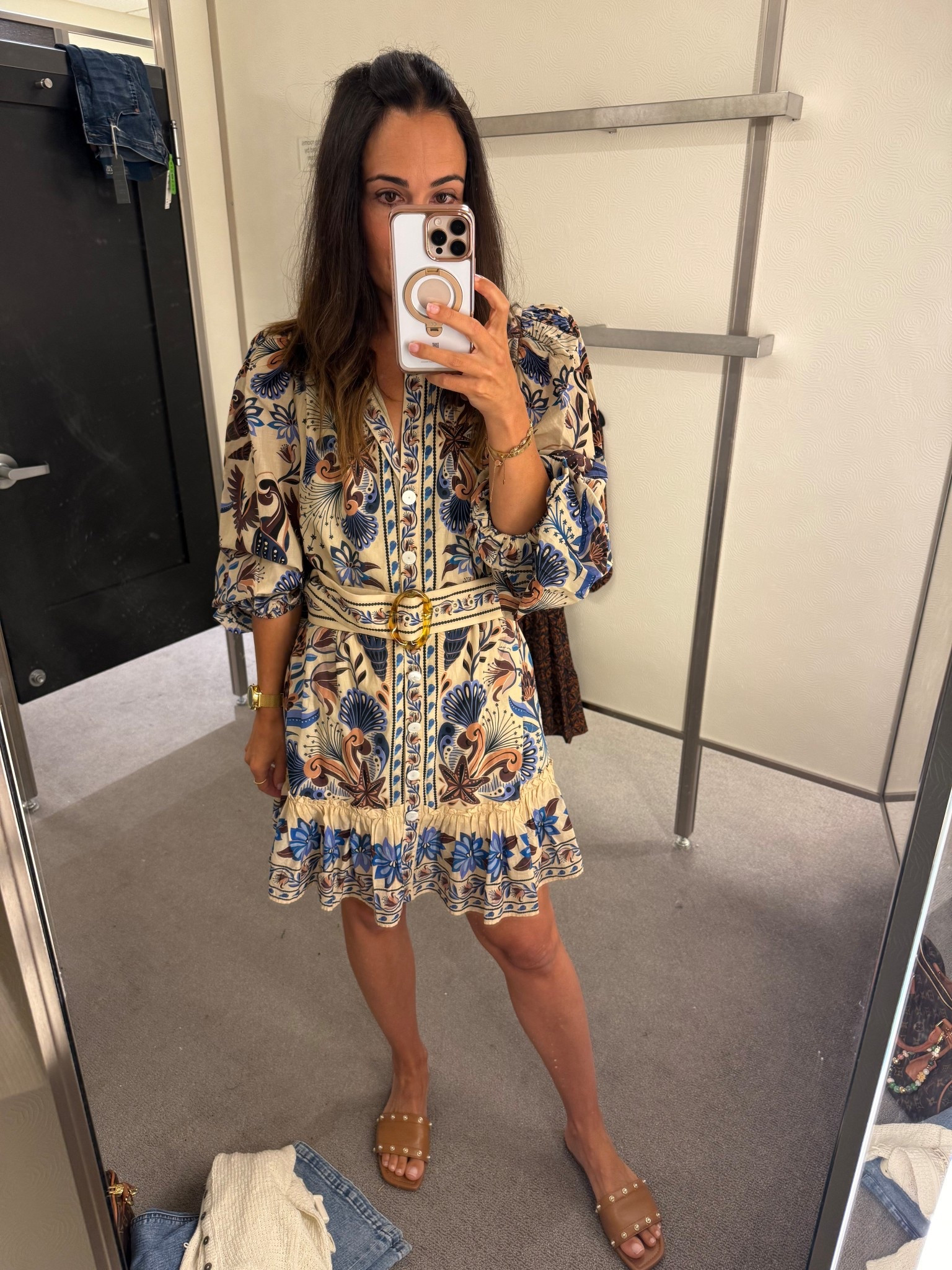 Farm Rio long sleeve belted dress wearing size small 

#LTKStyleTip #LTKOver40 #LTKSaleAlert