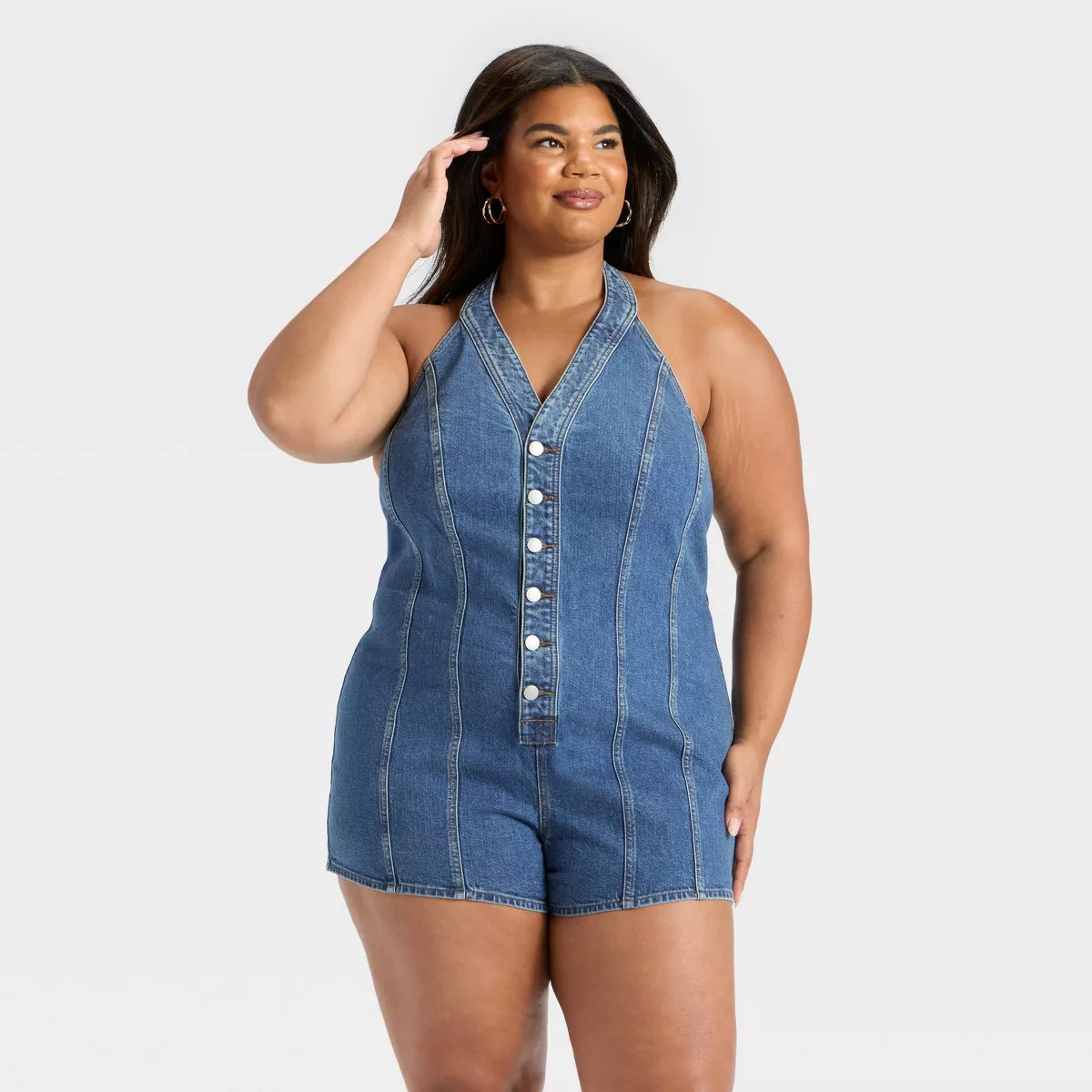 Women's Halter Denim Romper - Universal Thread™ | Target