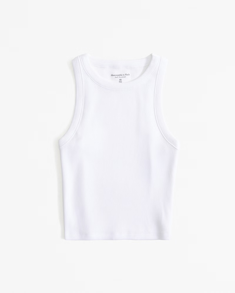 Women's Essential High-Neck Rib Tank | Women's Tops | Abercrombie.com | Abercrombie & Fitch (US)