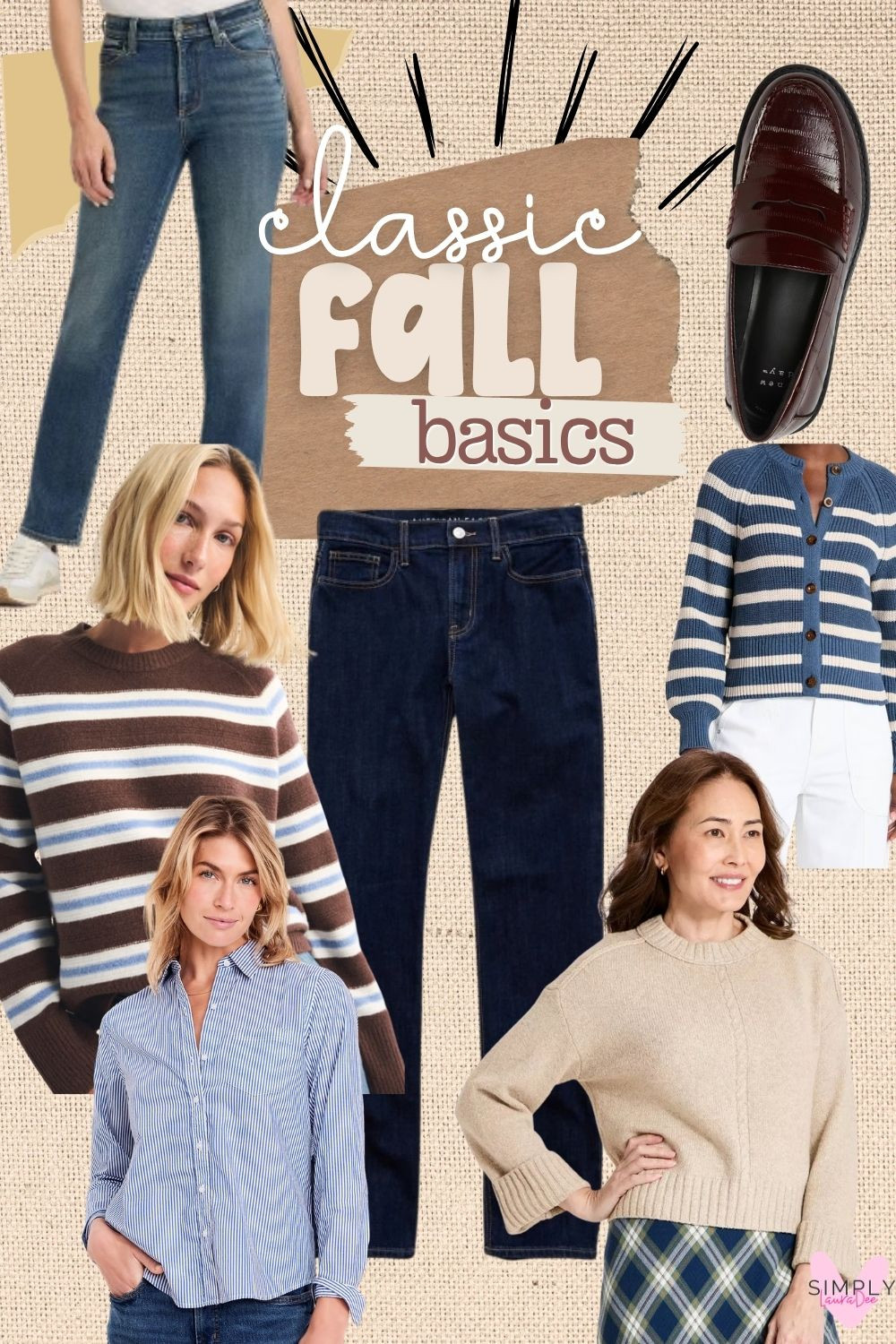 Classic fall basics that make getting dressed easy 🍂 Think dark wash denim, striped sweaters, button-downs, loafers and neutral knits—timeless pieces you can mix and match all season.

#FallBasics #FallFashion #ClassicStyle #FallOutfits #DarkWashDenim #StripedSweater #Loafers #CapsuleWardrobe #EverydayStyle #LTKFashion 

 #LTKmomlife #LTKOver40 #LTKPlusSize