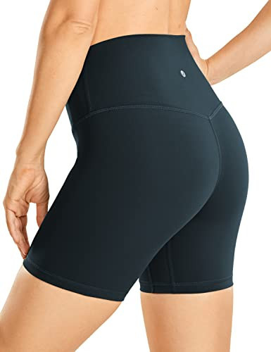 CRZ YOGA Women's Naked Feeling Biker Shorts 6'' - High Waist Yoga Workout Gym Spandex Shorts Dark Green XX-Small | Amazon (US)