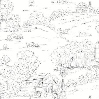 York Wallcoverings Simply Farmhouse 56.4-sq ft Black Non-woven Animals Unpasted Wallpaper | Lowe's