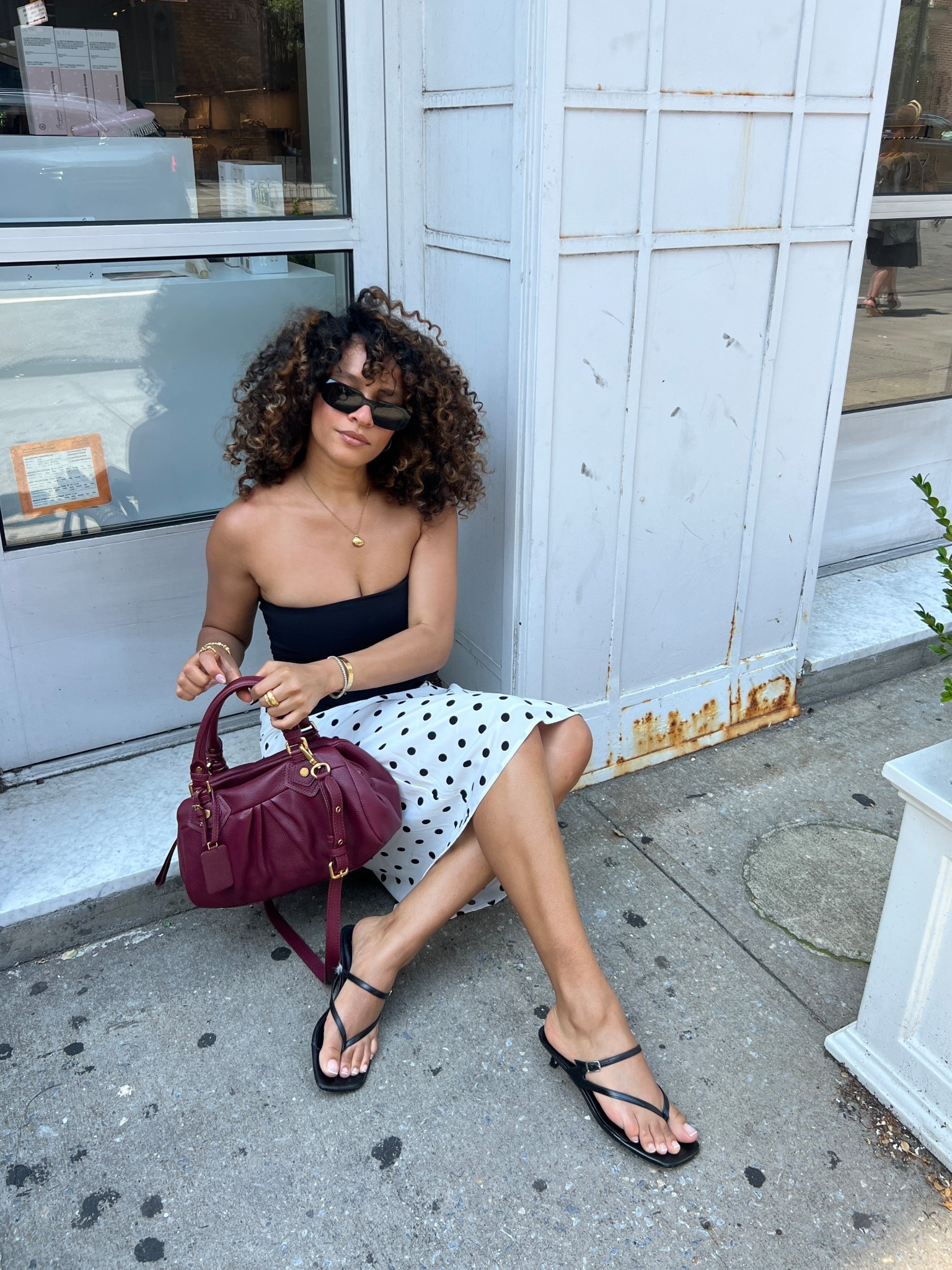 Polka dot midi skirt outfit 

#LTKStyleTip #LTKSeasonal