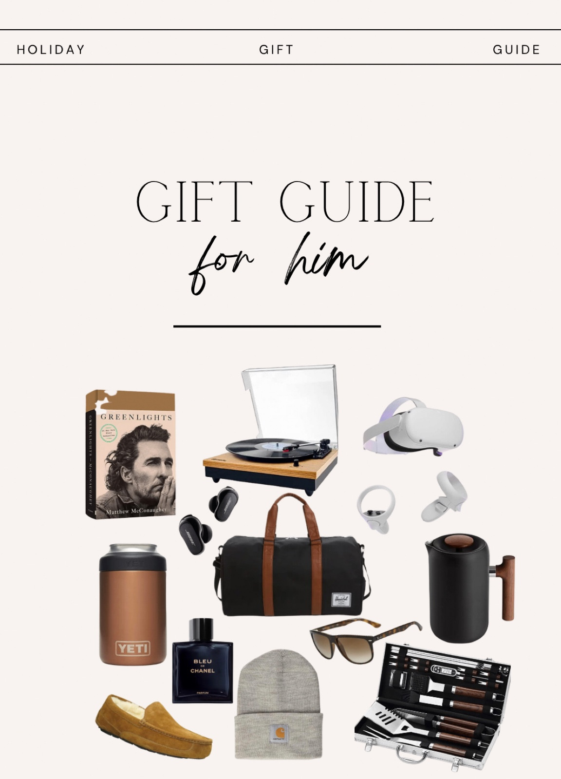 Gift guide for him
Oculus 
Record player 
Men’s gifts 
Christmas gifts 
Amazon finds 


#LTKGiftGuide #LTKunder100 #LTKHoliday