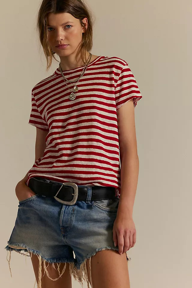 We The Free Nora Striped Linen Tee | Free People (Global - UK&FR Excluded)