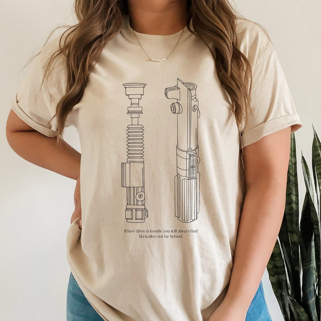 Obi Wan Kenobi & Anakin Skywalker Lightsaber Shirt Star Wars Shirt Disneyland Shirt Disney World ... | Etsy (US)