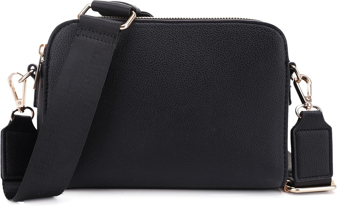 JESSIE & JAMES Triple Zip Crossbody Concealed Carry Bag Small Crossbody Camera Bag Purse with Wid... | Amazon (US)