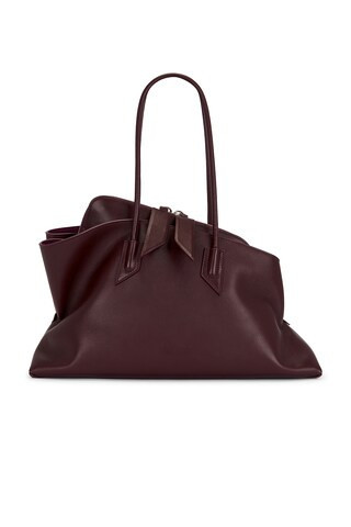 THE ATTICO La Passeggiata Top Handle Bag in Plum - Burgundy. Size all. | FWRD 