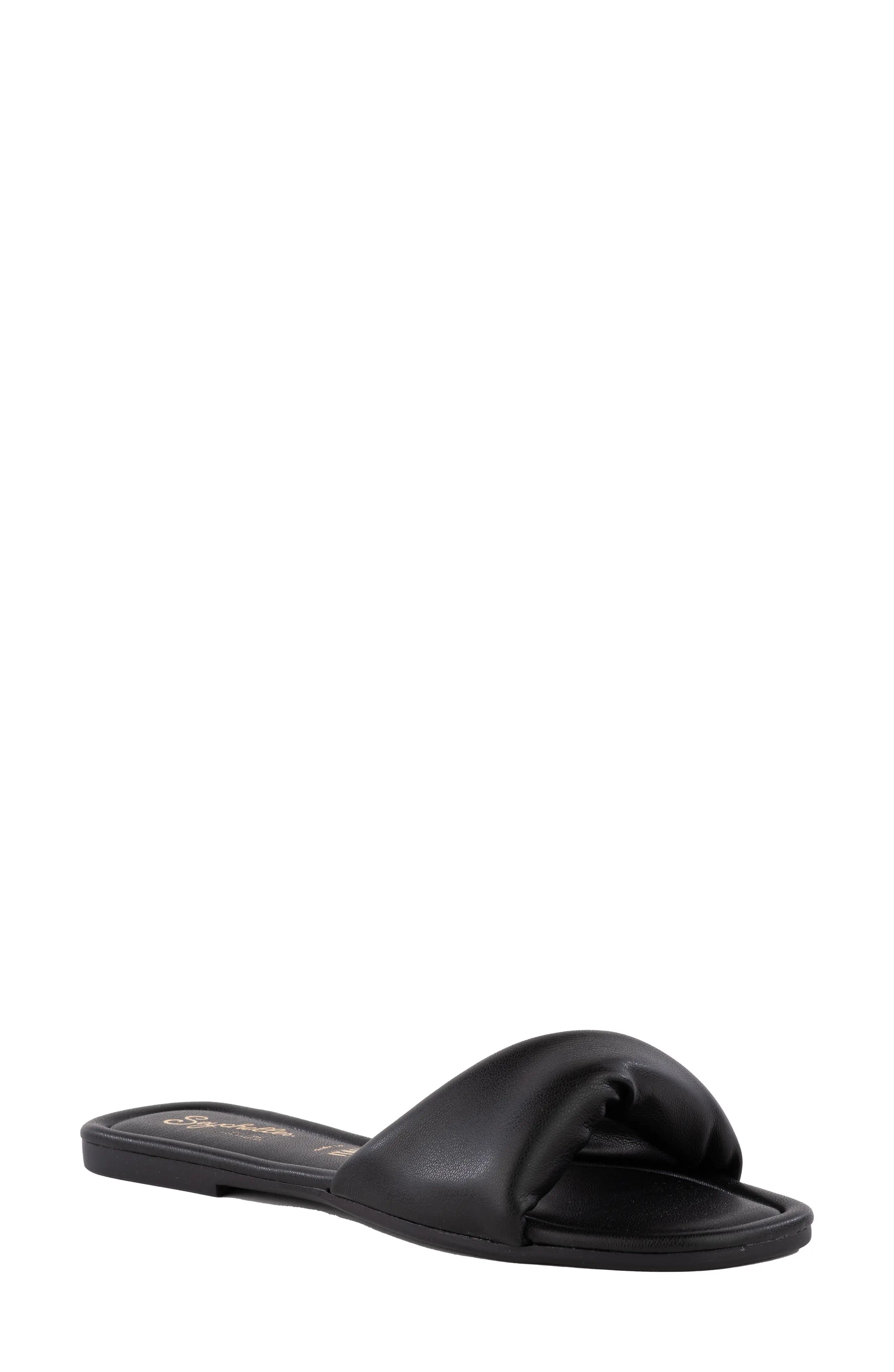 Seychelles Breath of Fresh Air Slide Sandal in Black V-Leather at Nordstrom, Size 10 | Nordstrom
