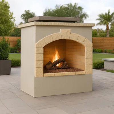 59" H Propane Outdoor Fireplace | Wayfair North America