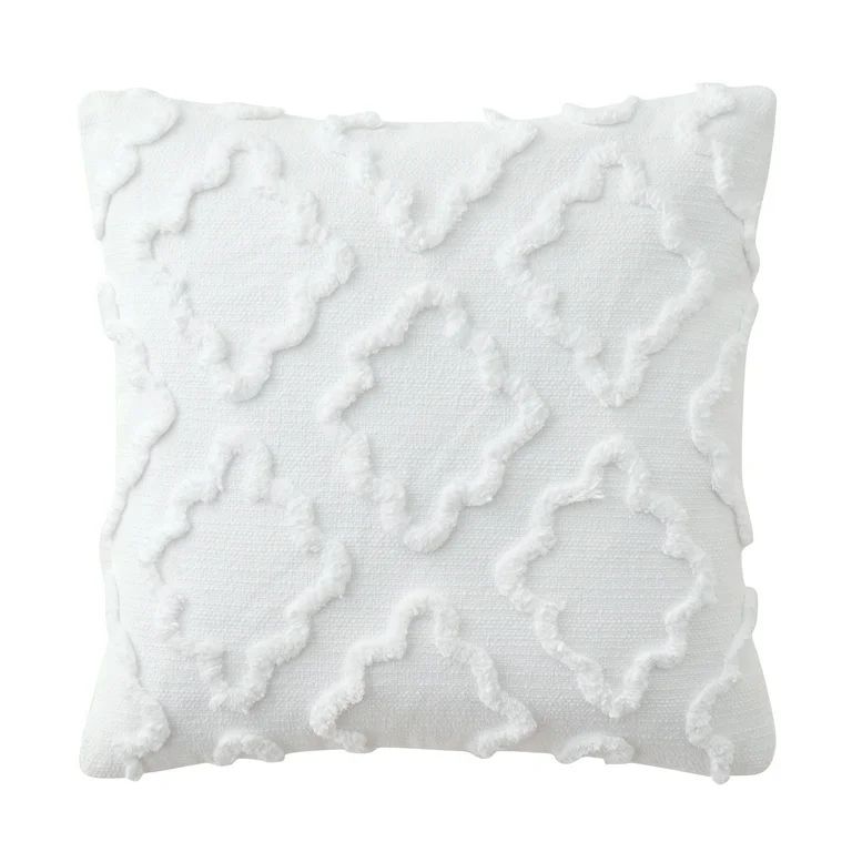 My Texas House Odessa Diamond Cotton Decorative Pillow Cover, 20" x 20", White | Walmart (US)