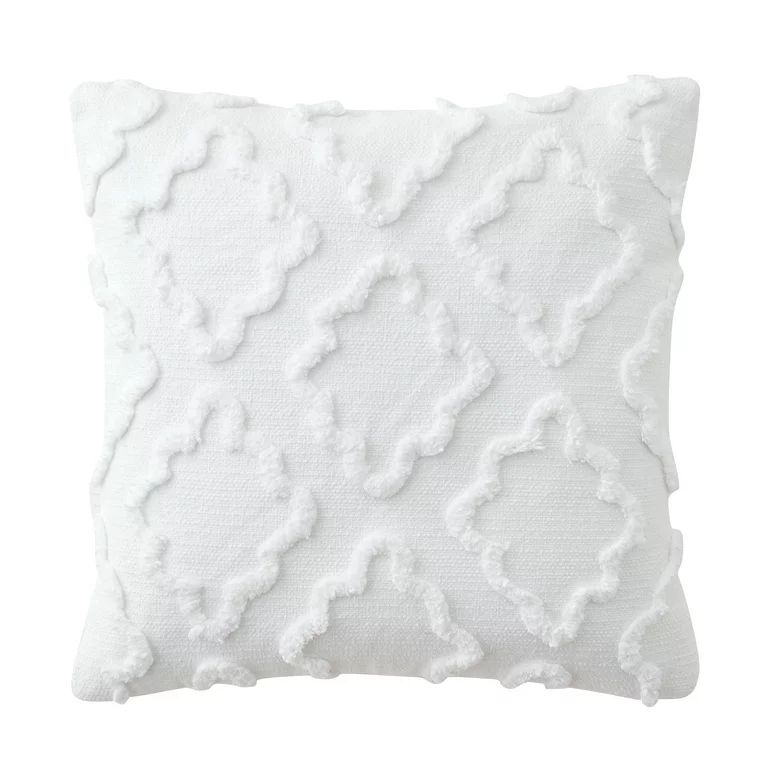 My Texas House Odessa Diamond Cotton Decorative Pillow Cover, 20" x 20", White | Walmart (US)