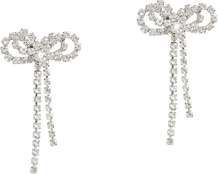 Yours - Diamante Bow Drop Earrings - Women's - Plus Size Curve | Amazon (UK)