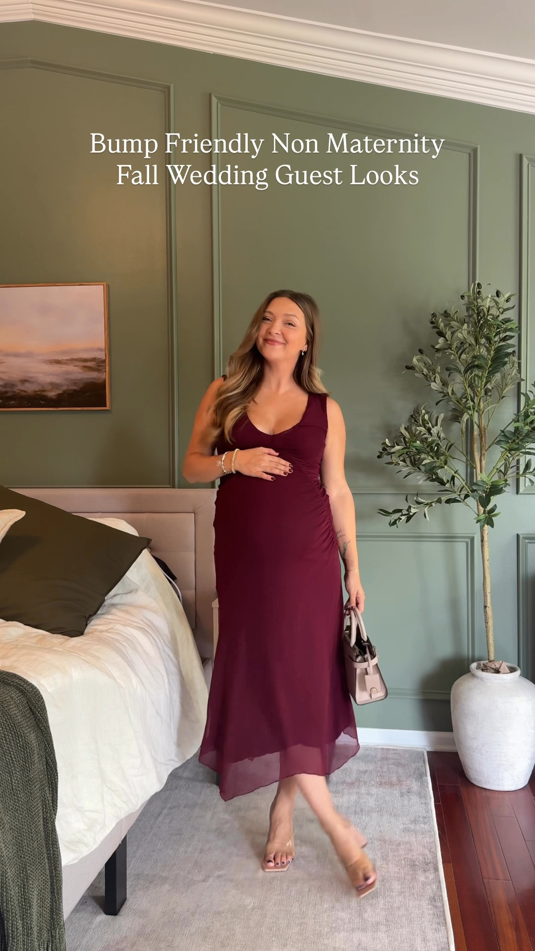 This dress was so perfect for my friends wedding this weekend! It’s a size US 6, I’m normally a 4-6 and the stretch is so good and I love that I’ll be able to rewear again in the future! 

Fall wedding guest dress, bump friendly wedding guest, fall dresses 

#LTKFindsUnder100 #LTKStyleTip #LTKBump