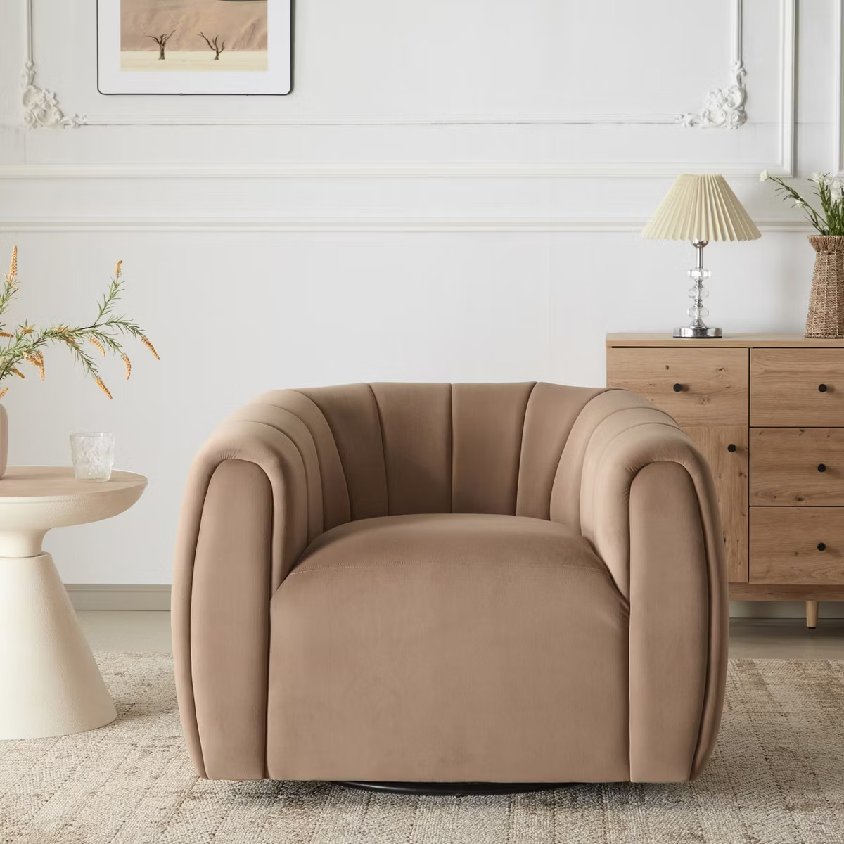 Christopher Knight Home Zarabel Indoor Modern Upholstered Swivel Accent Barrel Club Chair | Target