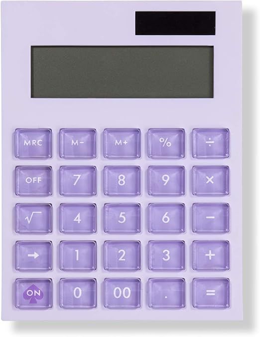Kate Spade New York Standard Function Desktop Calculator, Purple Acrylic Solar Powered Calculator... | Amazon (US)