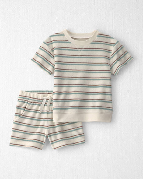 Toddler 2-Piece Terry Top & Short Set Made with Organic Cotton in Stripes - Little Planet | Carte... | Carter's Inc