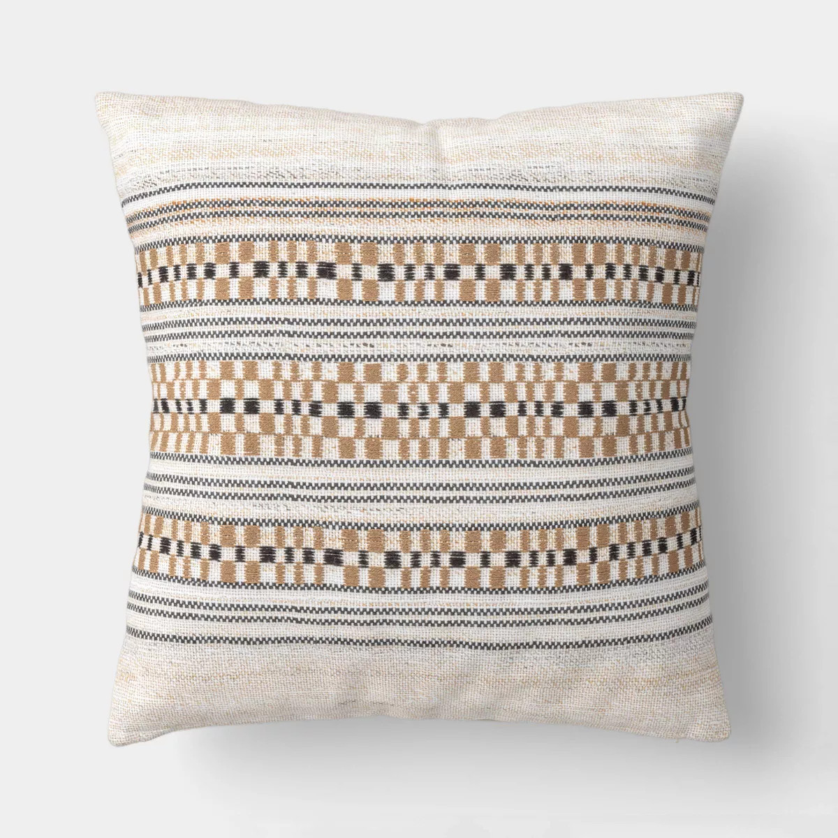Oversized Square Woven Checkered Stripe Throw Pillow Neutral - Threshold\u2122 | Target