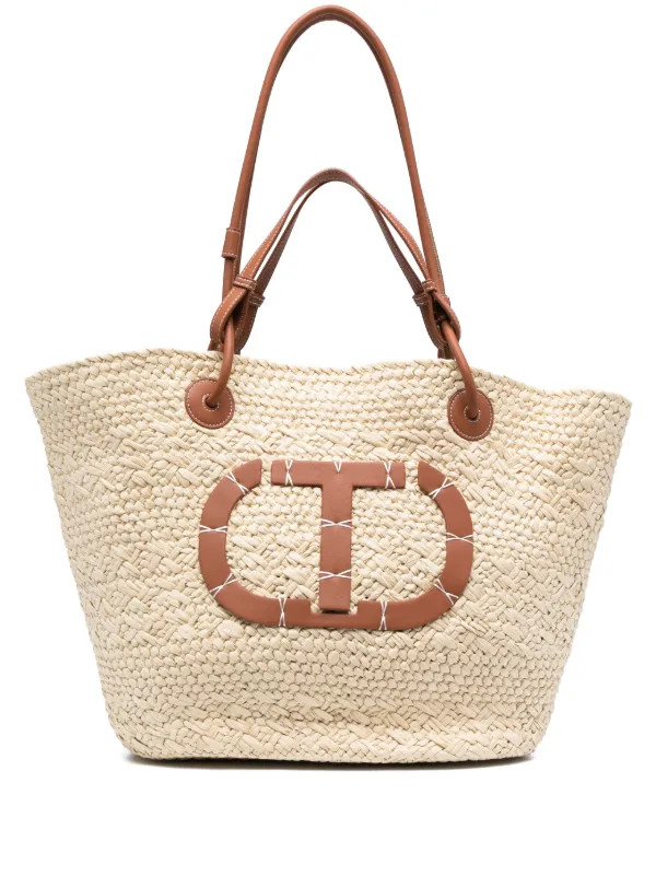 woven-wicker logo tote bag | Farfetch Global
