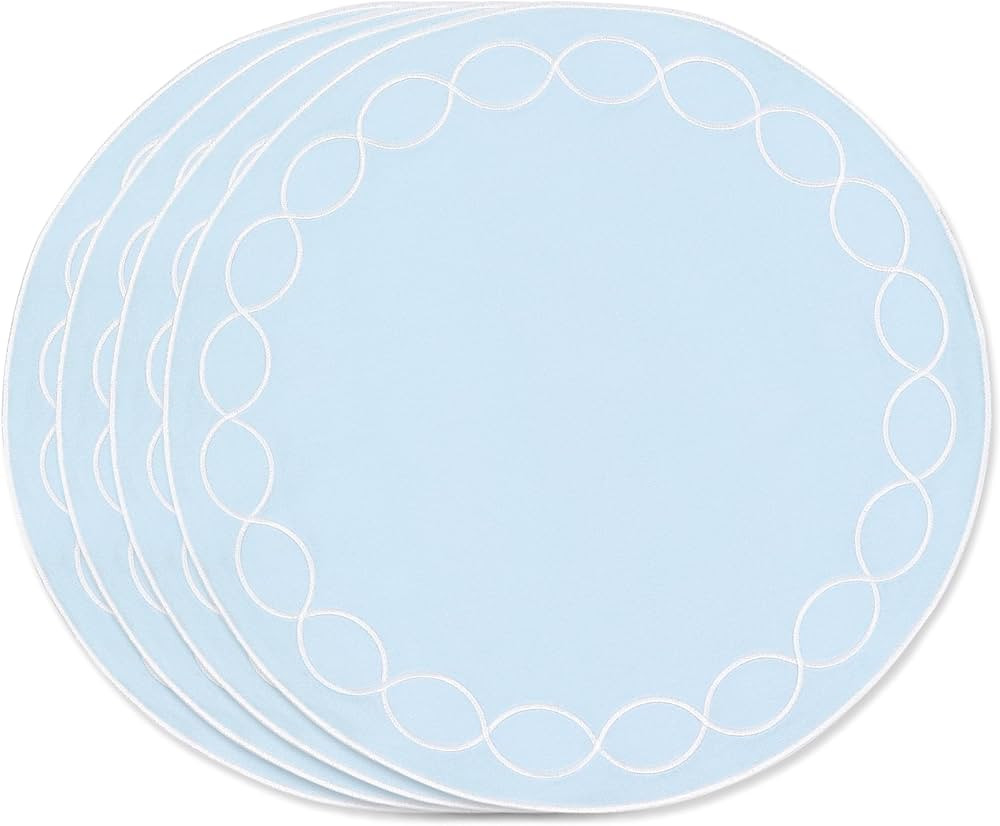 Hofdeco Premium Coastal Patio Indoor Outdoor Placemat Set of 4, 15 Inch Double-Layered, Waterproo... | Amazon (US)