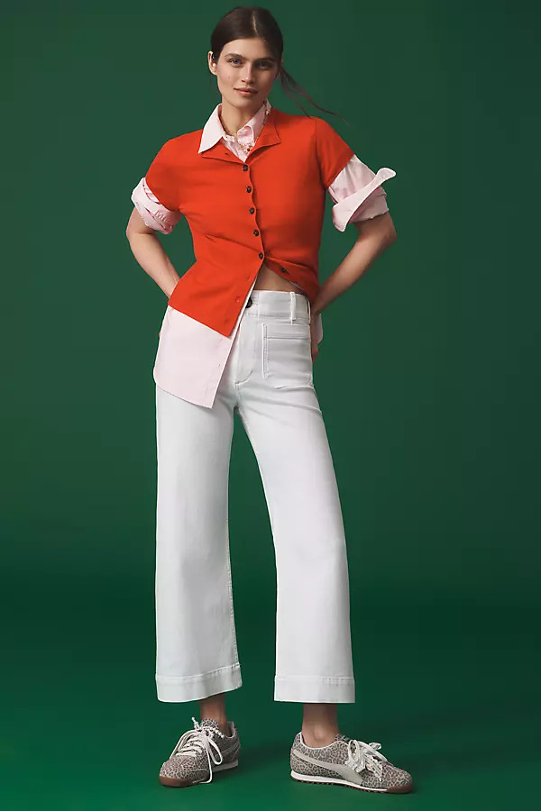 The Colette Cropped Wide-Leg Jeans by Maeve | Anthropologie (US)