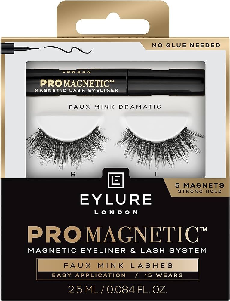 Eylure PROMAGNETIC Magnetic Eyeliner and False Lashes Kit, Faux Mink Dramatic, 1 Pair Reusable Ey... | Amazon (US)