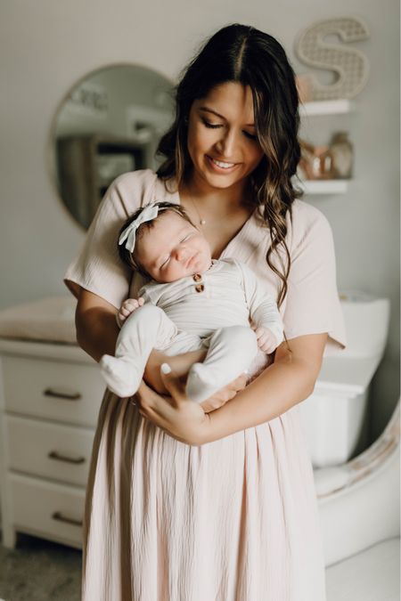 Newborn photo outfits: loved this flowy dress for our in home session as well as the softest bamboo set for baby girl 🤍



#LTKbaby #LTKkids #LTKfamily