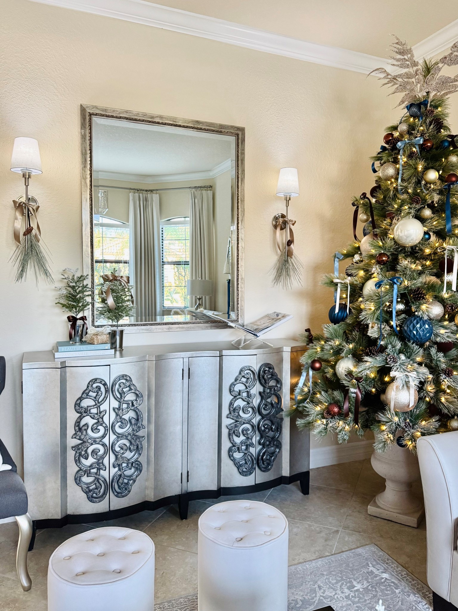 Beautiful battery operated - rechargeable wall sconces in our entryway/formal living room! 🤍

#LTKHome #LTKHoliday #LTKSeasonal