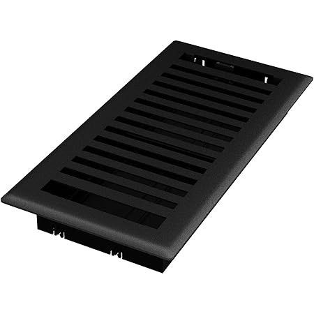 Decor Grates PL410-BLK 4-Inch by 10-Inch Plastic Floor Register, Black | Amazon (US)