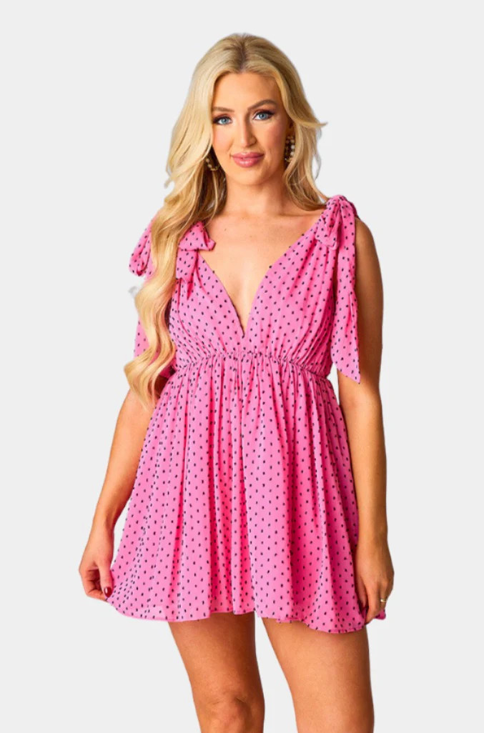 BuddyLove | Melanie Tie-Shoulder Mini Dress | Minnie | BuddyLove