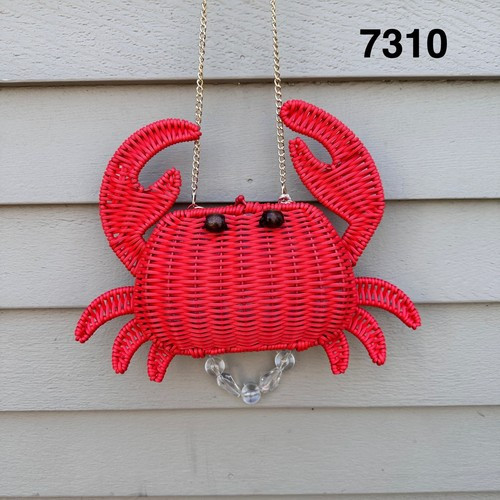 Tommy Bahama Red Wicker Crab Crossbody Bag Beaded Handle Novelty Purse NWT | eBay | eBay US