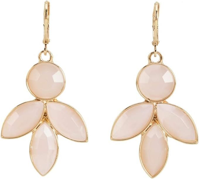 Allison Rose Atelier - Petal Pink Dangle Earrings- Beautiful Faceted Floral Pink Resin with 18ct ... | Amazon (US)