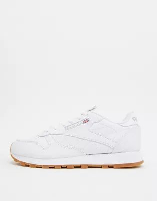 Reebok Classic White Leather sneakers with gum sole | ASOS (Global)