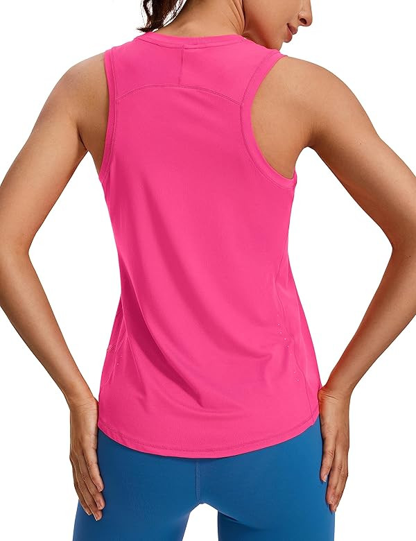 CRZ YOGA Lightweight Racerback Tank Tops for Women High Neck Workout Athletic Running Sleeveless ... | Amazon (US)