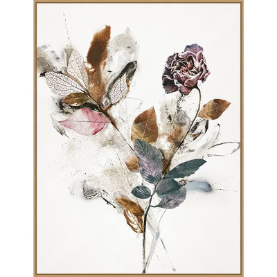 32" x 42" Playing Flower 1 by Design Fabrikken Framed Canvas Wall Art Print - Amanti Art | Target
