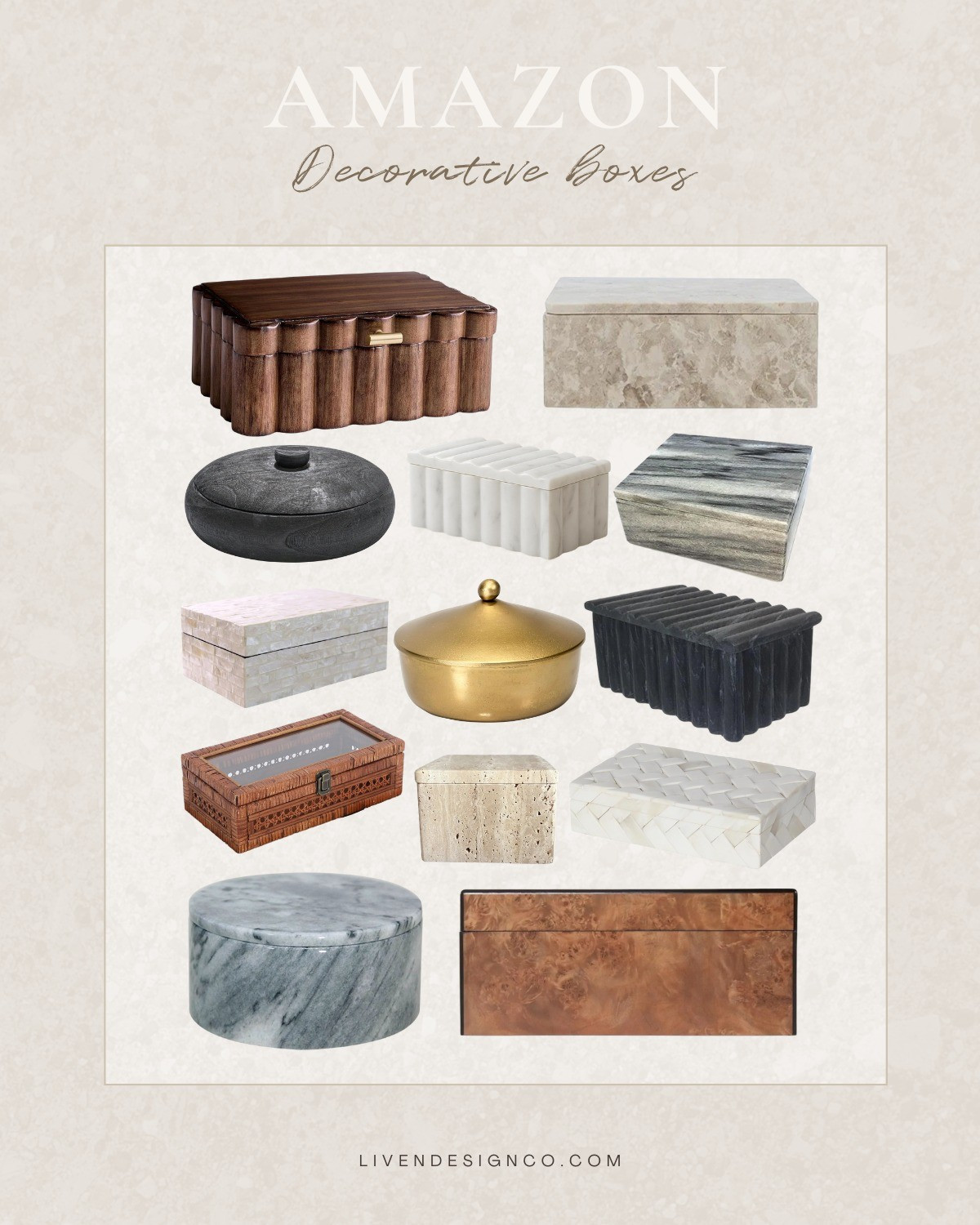 Amazon decor. Decorative box. Marble box. Gold box. Living room. Coffee table decor 

#LTKSeasonal #LTKHome #LTKSaleAlert