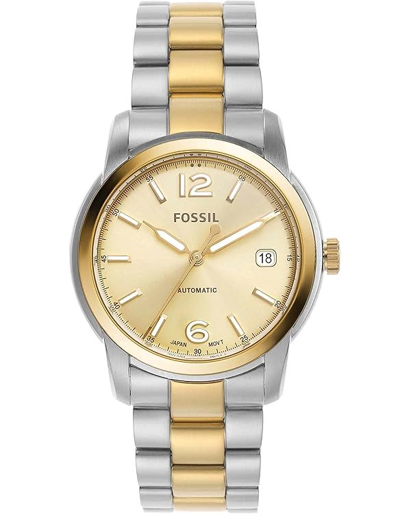 Fossil Heritage Automatic Beige Gold Dial Two-Tone Unisex Watch ME3228 | Amazon (US)