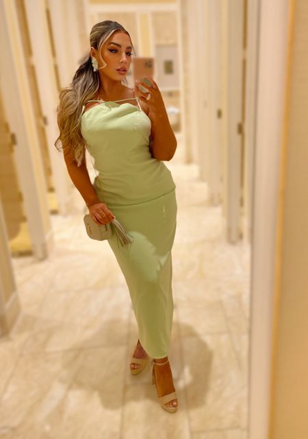 Loving this green dress for spring events! I wore this to an award ceremony but this is perfect for a wedding guest or cocktail party! 

#LTKparties #LTKstyletip #LTKmidsize