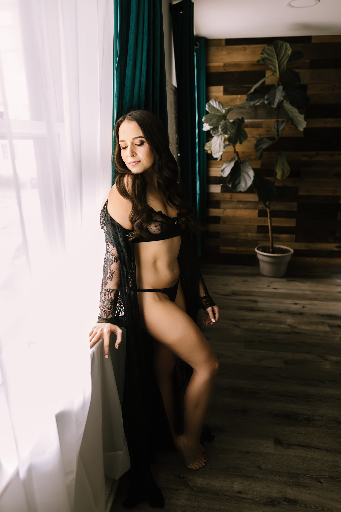 lack lace and sheer details make this getting-ready look feel extra special 🖤 #LTKStyle #LTKFinds 

 