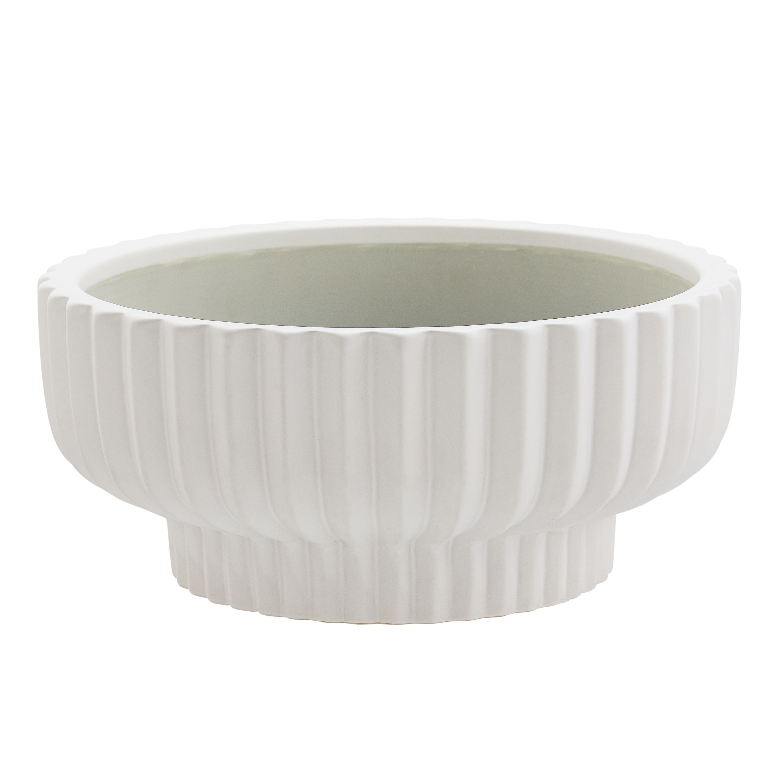 Better Homes & Gardens Pottery 12" Fischer Round Ceramic Planter, White - Walmart.com | Walmart (US)